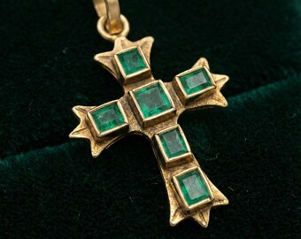 ANDES 1.5カラット コロンビア産エメラルドクロスネックレス 18K 