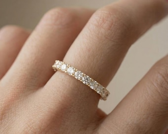 Eternity Band, Stacking Ring, Diamond Band, Wedding Band, Minimalist Ring, Eternity Ring, Dainty Ring, Stackable Ring, Gift for Her