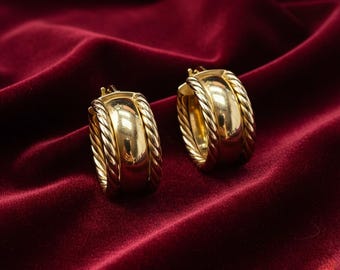 3/4" brede 14 kt geelgouden oorringen