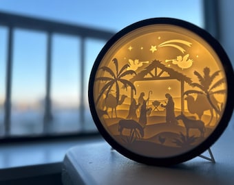 Modern Layered 3D Printed Nativity Scene