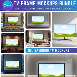 16x9 TV-ram Canva-mockups, Samsung TV-mockups Canva, Canva TV-mockupram, TV-rammockups, omedelbar digital nedladdning