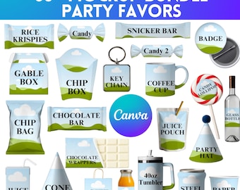 Paquete de maquetas de regalos de fiesta, plantillas de Canva (descarga instantánea)
