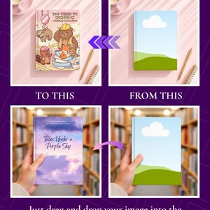 Book Mockups Canva Template, Printify Hardcover Journal Mockup Canva, Book Cover Mockups Bundle, Drag and Drop, Digital Download image 6