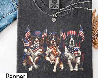 250 Years of Freedom English Springer Spaniel Dog 1776-2026 T-Shirt, 4th of July Comfort Colors Shirt