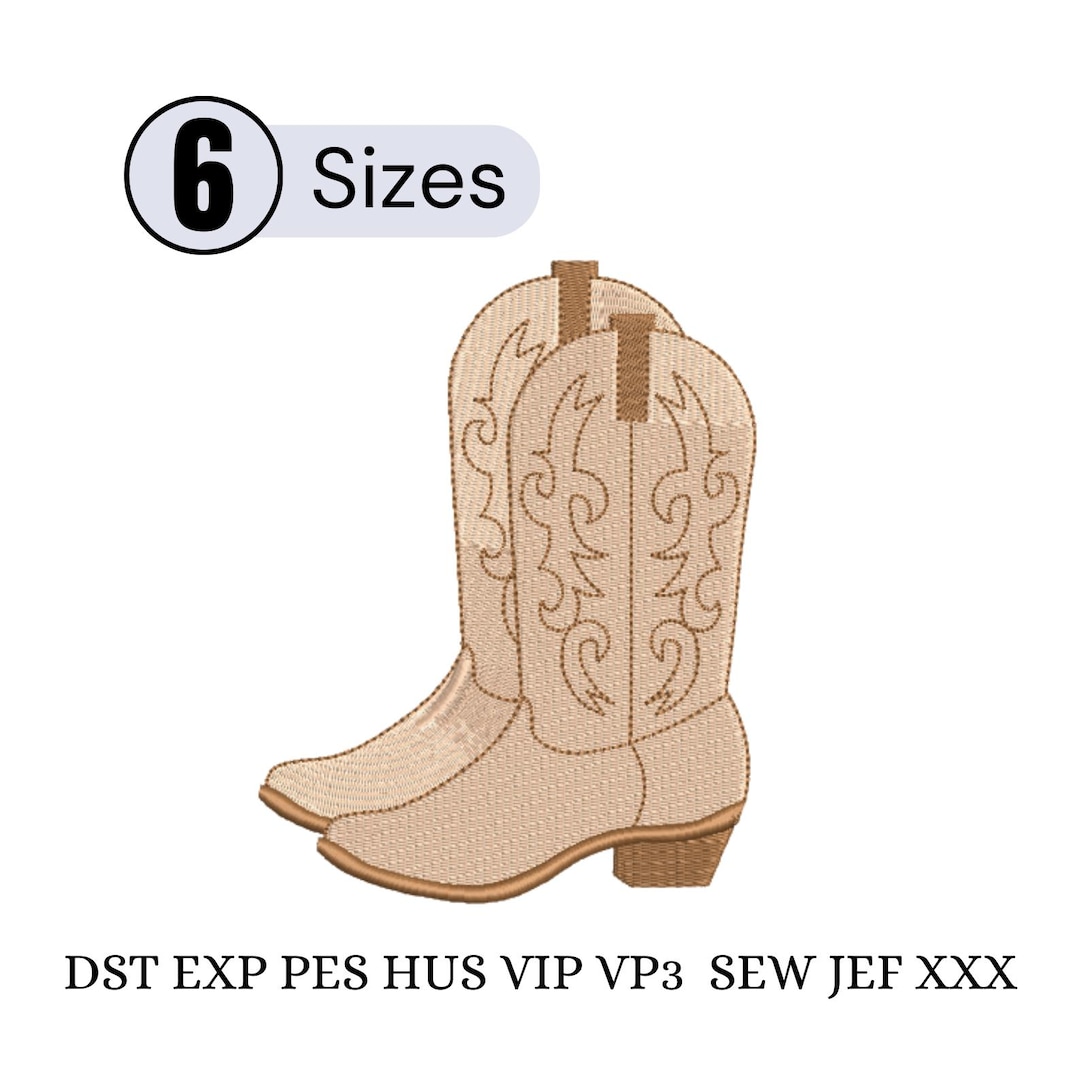 Cowboy Boot Machine Cowboy Boot Embroidery Design ,mini Western Boot, Machine Embroidery ...