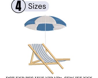 Ricamo per sedia da spiaggia in stile preppy con applicazione a forma di ombrellone (4 misure)