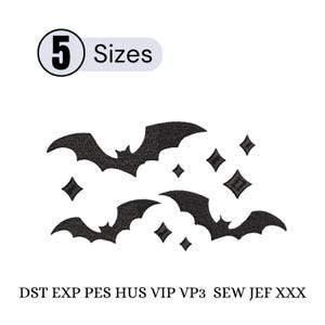 Bats Embroidery Download ,Halloween Bats Embroidery Design, Flying Bats Swarm Machine Embroidery File, Spooky Bat Cluster Embroidery,