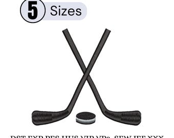 Ice Hockey Sticks Embroidery Design, Sport Silhouette (15 Sizes)