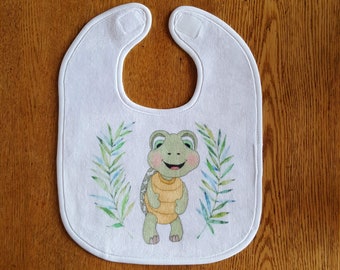 Turtle Theme Baby Gift Turtle Design Bib Custom Design Baby Bib Turtle Baby Shower Gift  Unisex Baby Gift Baby Boy Gift Baby Girl Gift