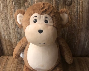 New personalized stuffed Monkey toy Monkey Birth Stat Gift New Mom Gift New Baby Gift Toddler Stuffed Monkey Big Brother Sister Gift