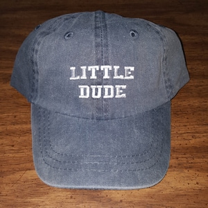 Custom Embroidered Little Dude Toddler or Youth Baseball Cap Hat Toddler Little Dude Baseball Cap Little Brother Baseball Cap Hat