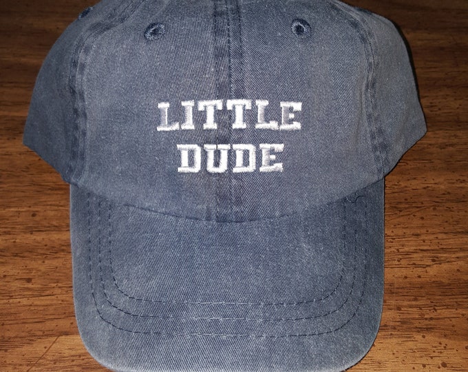 Custom Embroidered Little Dude Toddler or Youth Baseball Cap Hat Toddler Little Dude Baseball Cap Little Brother Baseball Cap Hat