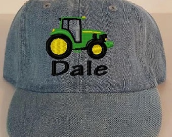 Personalized Custom Embroidered Toddler Youth Farm Tractor Design Baseball Hat