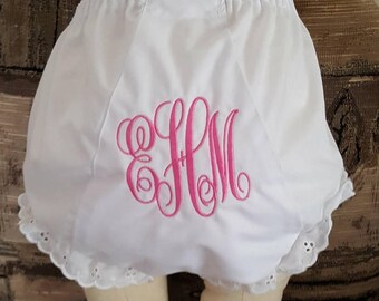 Monogrammed Baby Bloomer Diaper Cover: Vine Font, Personalized Gift