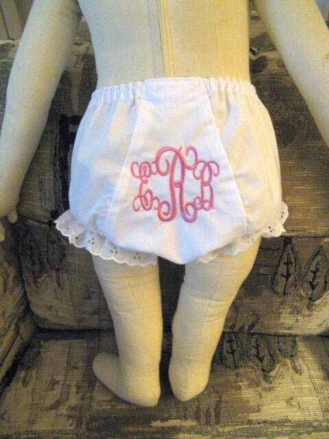 Personalized Monogrammed Bloomer Diaper Cover Vine Style Monogram Int…