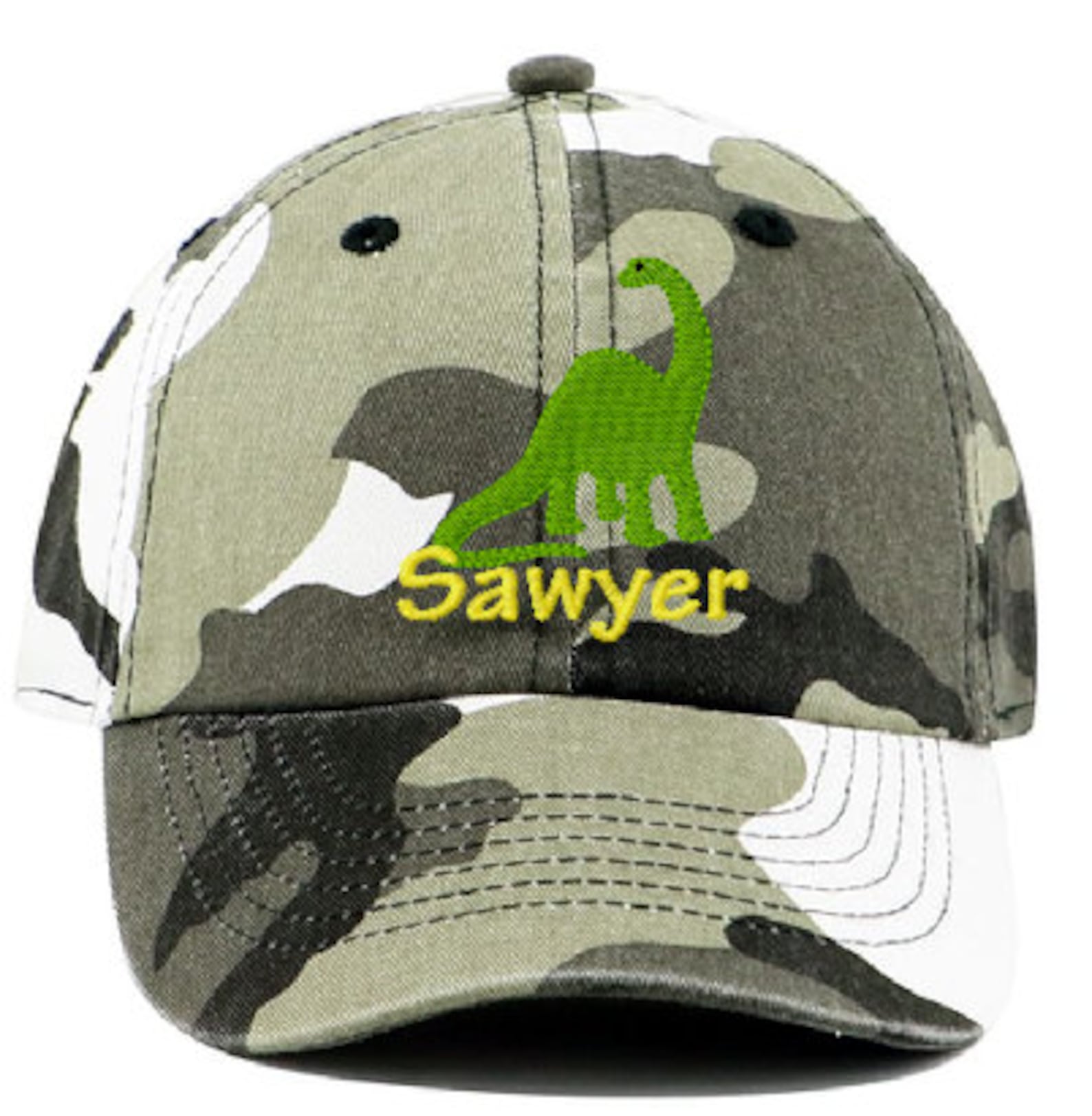dinosaur with cap on head