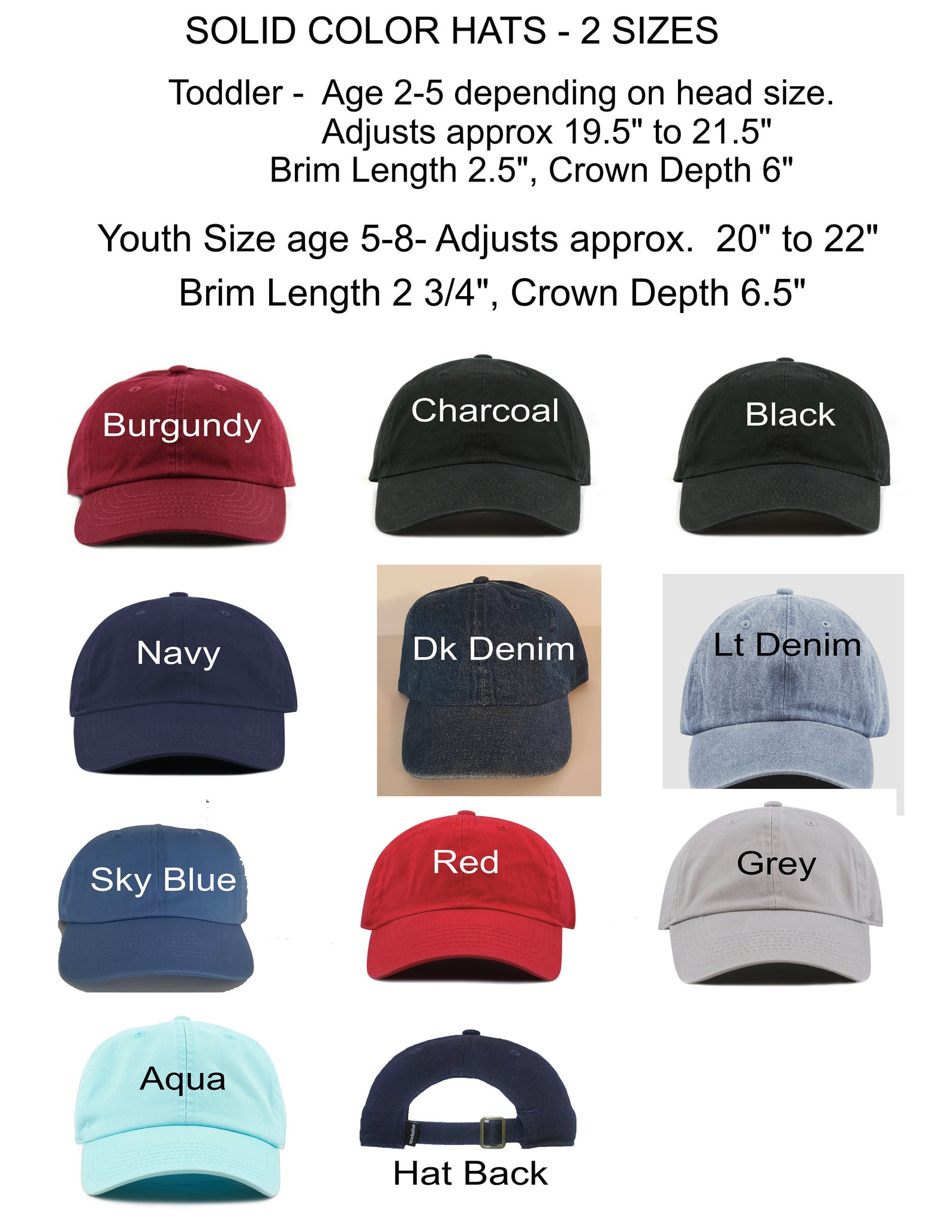 Custom Design Youth and Adult size Baseball Caps Create Your Etsy