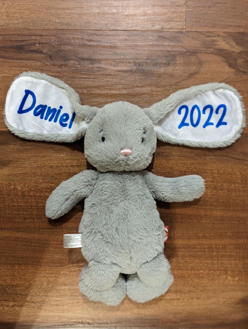 Personalized Floppy Ear Bunny Stuffed Bunny Kids Gift Personalized Stuffed Bunny Easter Gift image 5