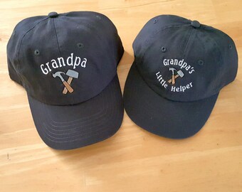 Grandpa's Little Helper Matching Baseball Caps: Grandfather Grandson Gift