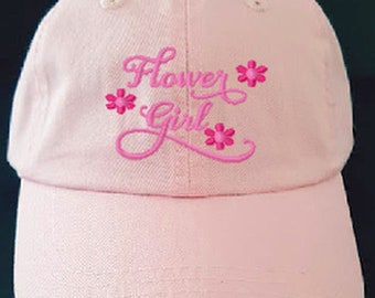 Toddler or Youth Flower Girl Baseball Cap Custom Embroidered Flower Girl baseball Hat Flower Girl Gift Flower Girl Wedding Memento