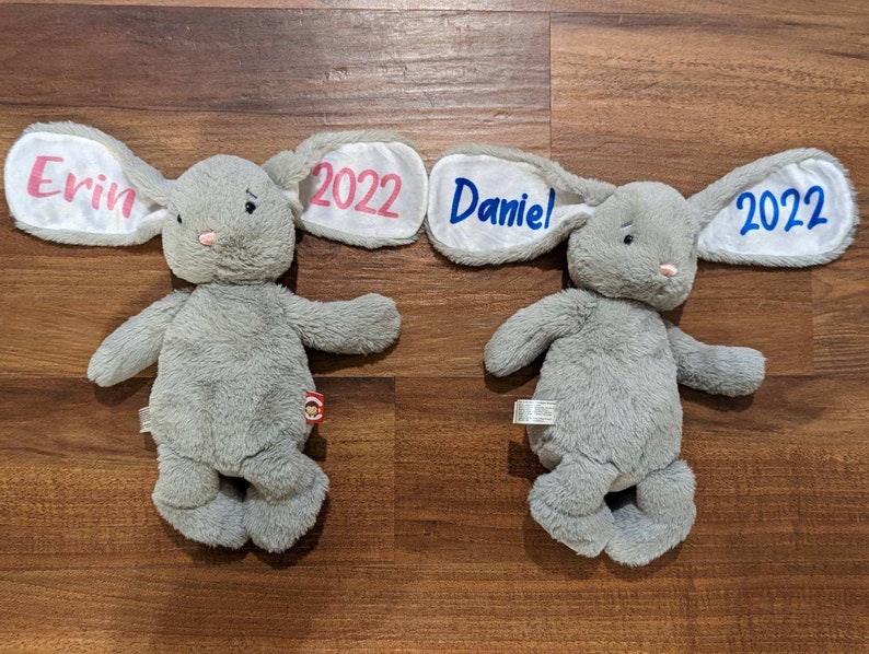 Personalized Floppy Ear Bunny Stuffed Bunny Kids Gift Personalized Stuffed Bunny Easter Gift image 1