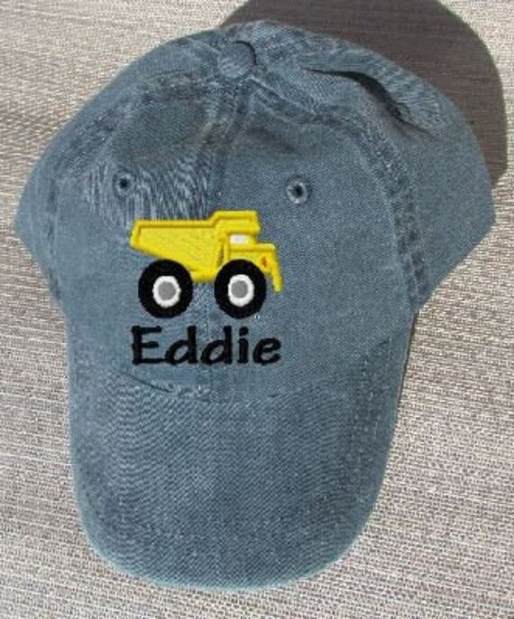Personalized Toddler Kids Baseball Hat Dump Truck Baseball Etsy