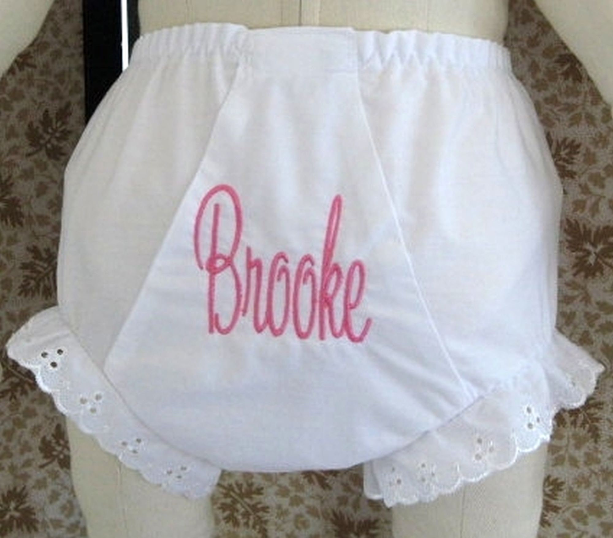 Personalized Bloomer Diaper Cover Sweetheart Font Machine Embroidered…