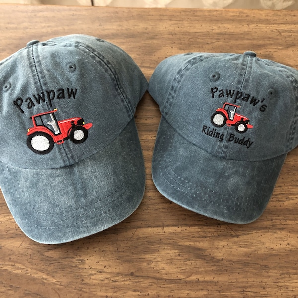 Matching Adult Toddler Riding Buddy Farm Tractor Baseball Hats Toddler Farm Tractor Baseball Cap Daddy's Riding Buddy Grandpa's Riding Buddy