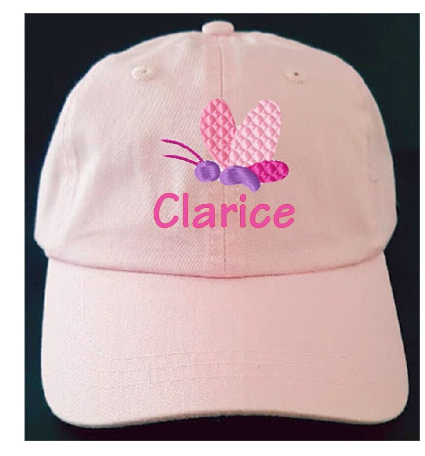 Kids Butterfly Baseball Cap - Adjustable Vintage Washed Hat For Boys & Girls Ages 3-10