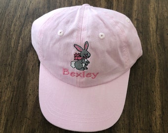 Personalized Toddler Kids Bunny Rabbit Design Baseball Hat Cap Custom Embroidered Bunny Rabbit Baseball Hat Custom Design Kids Baseball Cap