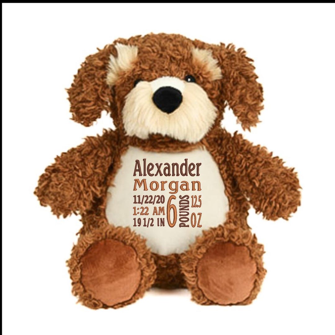 Stuffed Cockapoo Dogs Personalized Cockapoo Stuffed Dog: Embroidered Birth Stats, Toddler ...