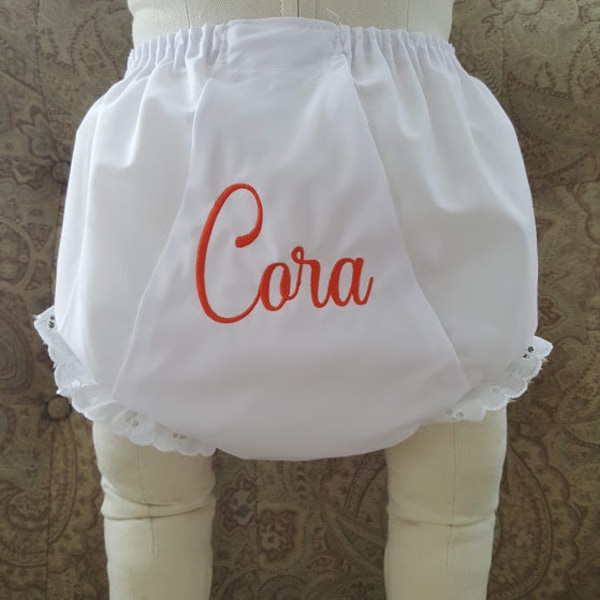 Personalized Girls Bloomer Diaper Cover Custom Embroidered Bloomer Diaper Cover New Baby Girl Gift Script Font Embroidered Baby Girl Gift