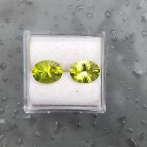 Arizona Peridot Gemstone for Jewelry Gift, August Birthstone for Women Earrings, One Kind of Concave Cut for Anniversary Gift for Her