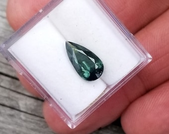 Blue Green Sapphire 1.70 Ct Pear Shape September Gemstone