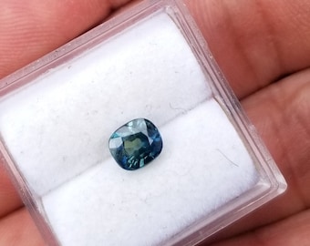 Cushion Natural 0.94 Ct Blue Green Sapphire