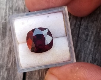 Red Garnet, Cushion Cut January Birthstone, 6.17 ct Loose Gemstone