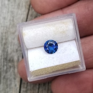 Natural Round Blue Sapphire Gift for Anniversary Ring, Unique September Birthstone for Custom Jewelry, Free Shipping to USA