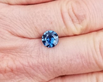 Round Blue Sapphire for Engagement Ring, Precision Cut Ceylon Blue Sapphire for Custom Jewelry