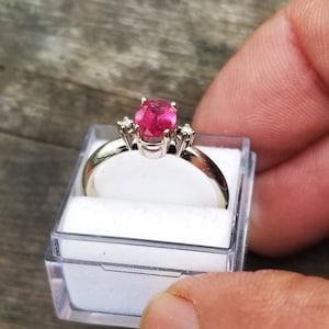 Ruby 14k White Gold Ring July Birthstone