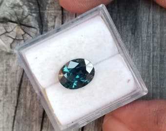 Blue Green Sapphire Oval for Engagement Ring,  Best Gift for Her Anniversary, Unique Gemstone for Gold Jewelry September Birthstone