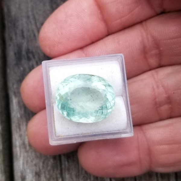 Green Mint Aquamarine Oval Shape,  March Birthstone for Pendant or Jewelry Gift for Best Friend