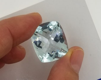 March Birthstone Gift Aquamarine  Cushion Shape for Jewelry Pendant for Her Anniversary Gift March Gemstone