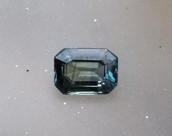 Natural Teal Blue Green Ceylon Sapphire Emerald Cut Shape for Anniversary Jewelry, One of a Kind  September Gemstone Gift