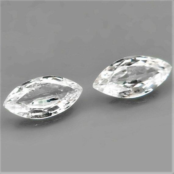 Earrings Gift for Her Birthday White Sapphire Pair 8x4.1MM Marquise Shape September Birthstone