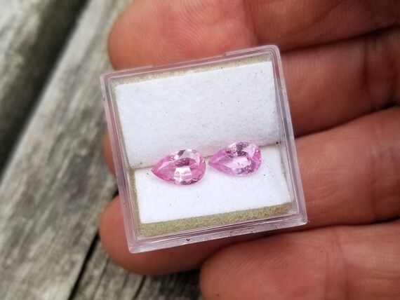 Ceylon Pink Sapphire Pair for Earrings, September Birthstone for Custom Jewelry, Free Shipping to North America