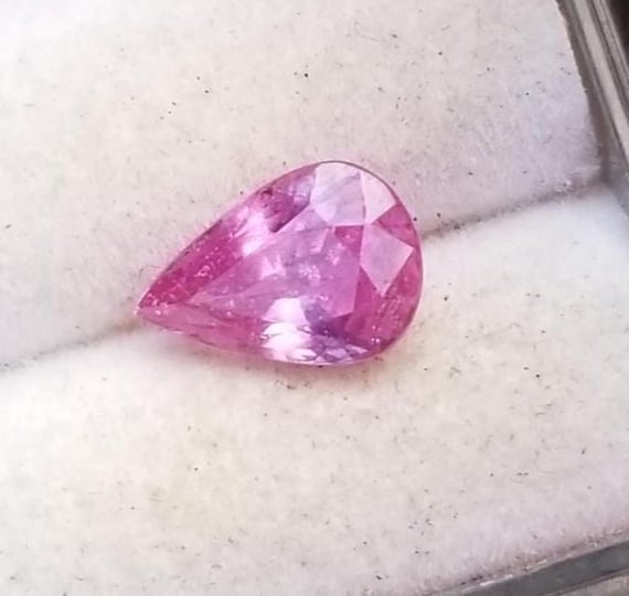Neon Pink Sapphire Pear Shape for Engagement Ring