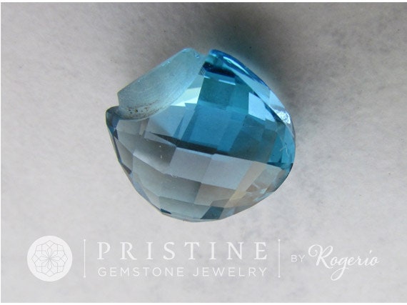 Loose Blue Topaz Briolette for Pendant November Birthstone Over 14 Carats