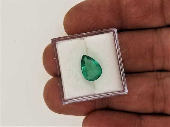 Emerald 10.2x7.3MM Pear Shape 1.87 Cts May Gemstone