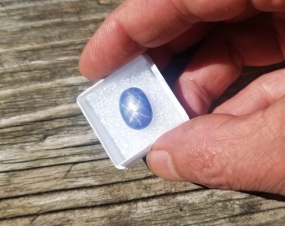 Natural Star Blue Sapphire Oval Cabochon for Jewelry, September Gemstone for Anniversary Gift, Unique Ceylon Star Sapphire