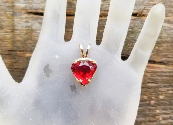 Rubellite Heart Shape Tourmaline Pendant for Anniversary Gift, Unique Rubellite Tourmaline Heart Shape Jewelry Gift for Her, Free Shipping